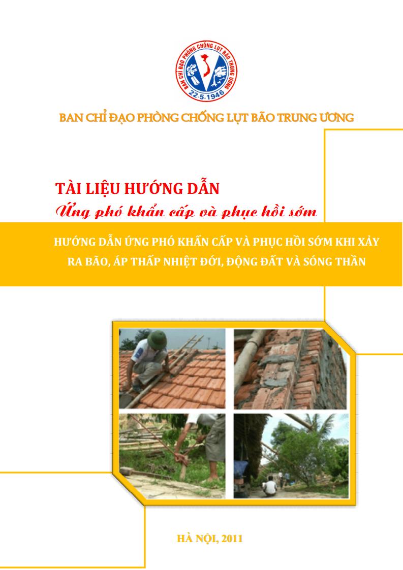 Tài liệu hướng dẫn Ứng phó khẩn cấp và Phục hồi sớm khi sảy ra bão, áp thấp nhiệt đới, động đất và sóng thần