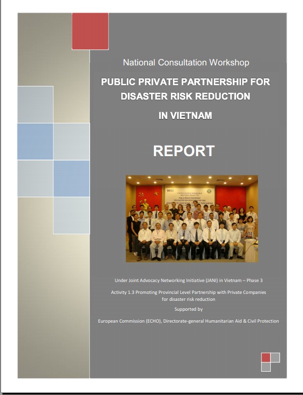 Report: National Consultation Workshop: public private partnership for disaster risk reduction in Vietnam